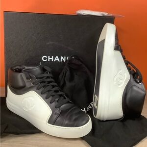 Chanel Calfskin High Top Trainers